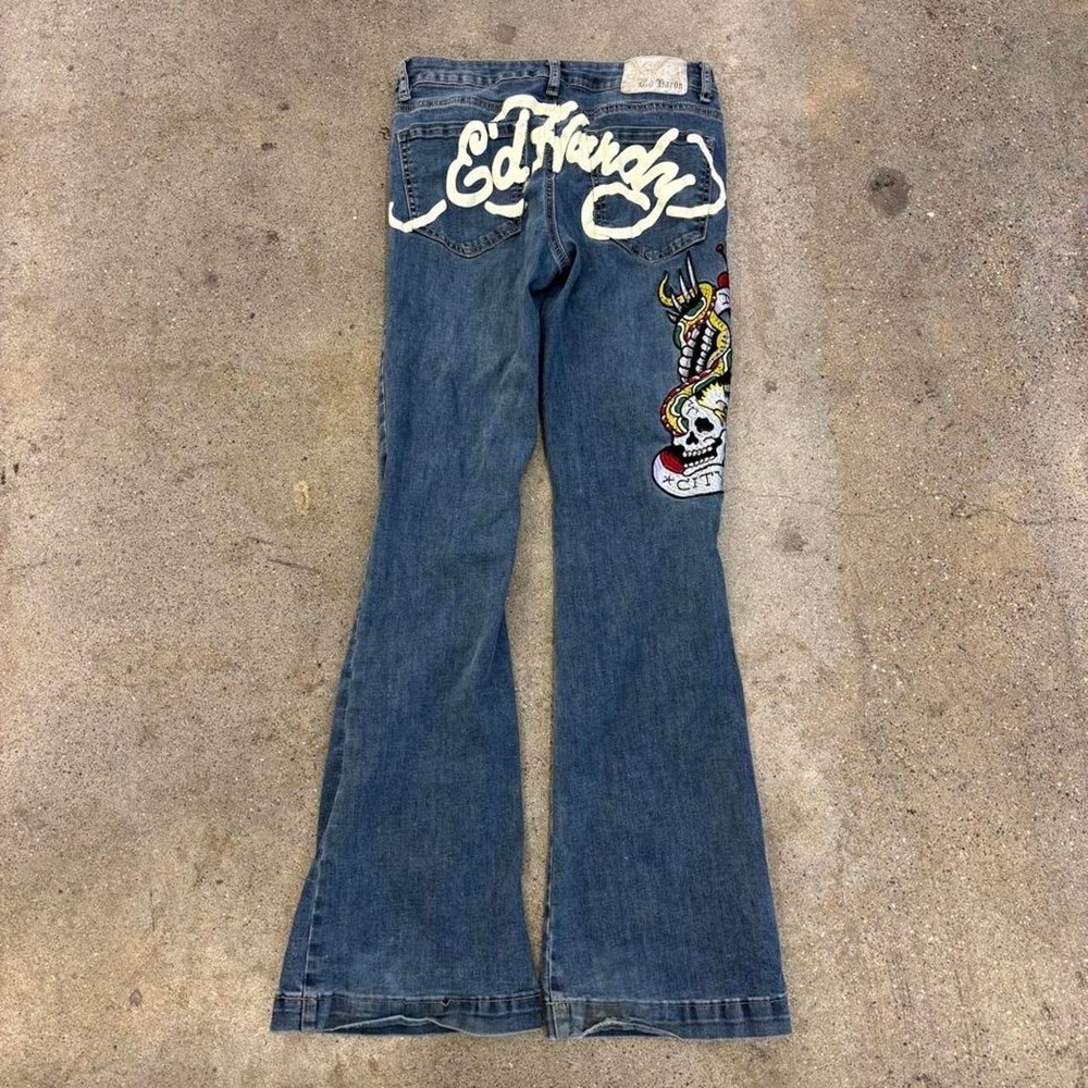 vintage Ed Hardy Y2K Flare Pants Size 28